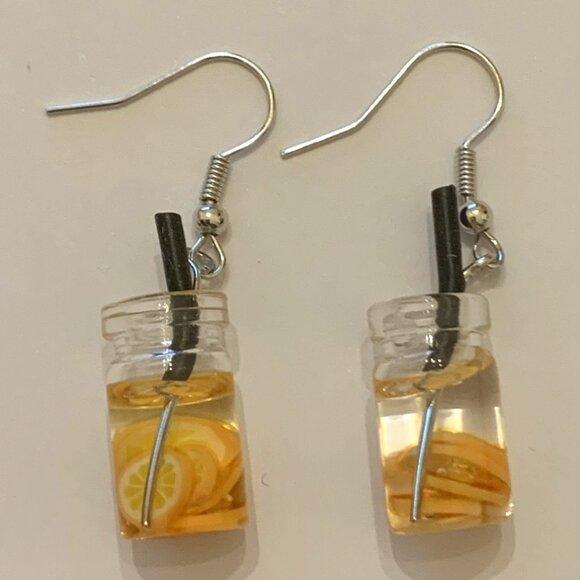 Lemonade Earring, Lemon Earrings, Funny Food Earring, Gift Idea, Novelty Earring - Picture 4 of 5